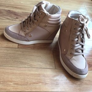 Aldo tan high top sneakers shoes